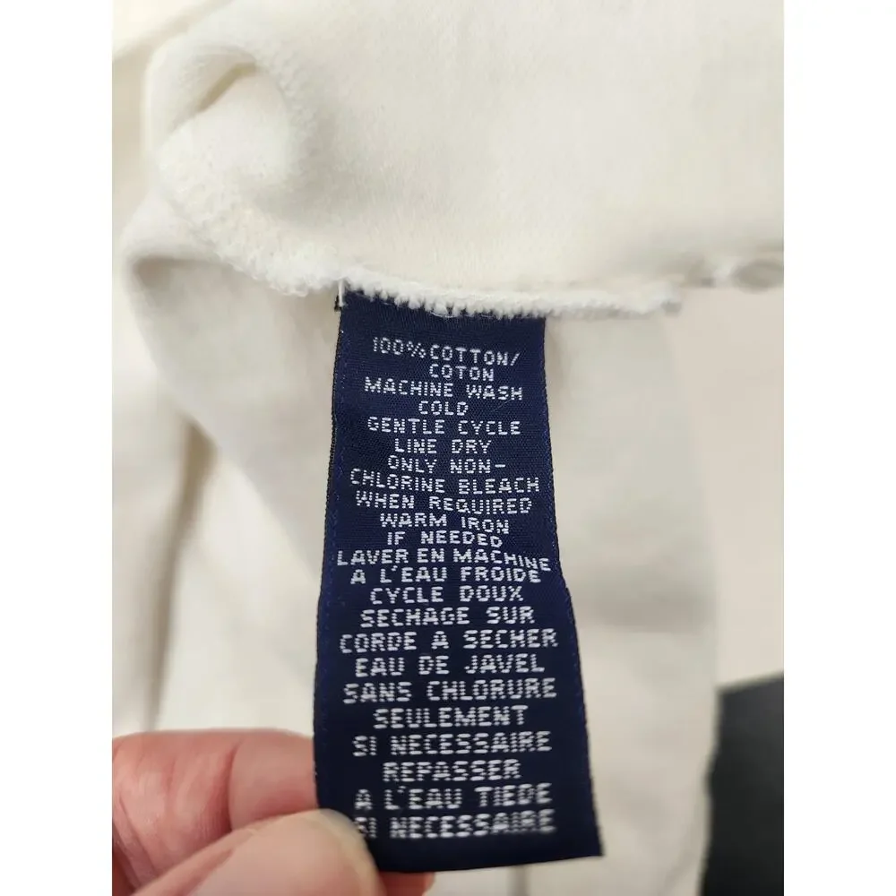 Vintage Ralph Lauren Sport Polo Shirt White Men Medium Horse Logo Short Sleeve